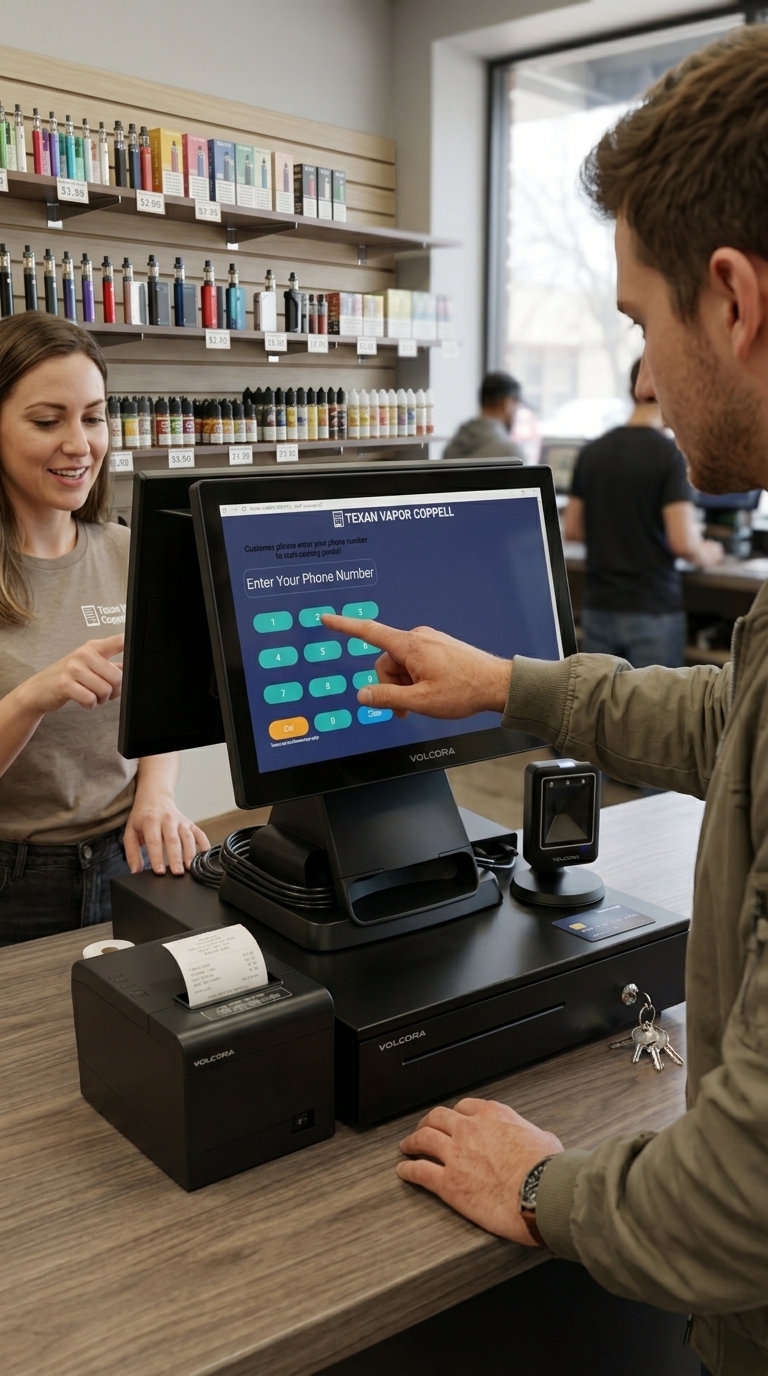 Deft POS checkout station in use